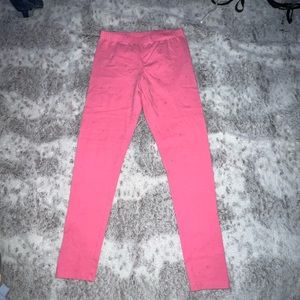 Pink Leggings with Small Hearts